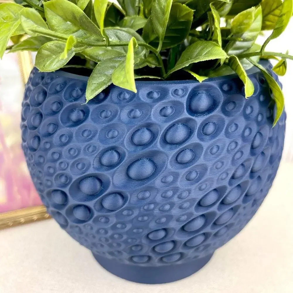 Pearl Planter Pot: Indoor Flower Pot, Tabletop Planter, Moon Crater Inspired